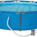 Bestway BW56408GB Steel Pro Max Swimming Pool with Pump, Blue, 10 ft x 30-Inch Round Frame Swimming Pool with Filter Pump, 4678 liters, Steel Pro Max, 30 Inch Deep, 10 ft