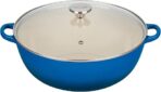 Le Creuset Enameled Cast Iron Chef's Oven with Glass Lid, 7.5 qt., Marseille - Image 4