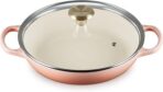 Le Creuset Enameled Cast Iron Signature Round Braiser with Glass Lid, 2.25 qt., Peche with Light Gold Knob - Image 3