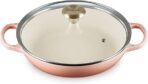 Le Creuset Enameled Cast Iron Signature Round Braiser with Glass Lid, 2.25 qt., Peche with Light Gold Knob - Image 2