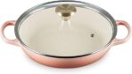 Le Creuset Enameled Cast Iron Signature Round Braiser with Glass Lid, 2.25 qt., Peche with Light Gold Knob - Image 4