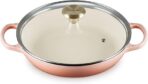 Le Creuset Enameled Cast Iron Signature Round Braiser with Glass Lid, 2.25 qt., Peche with Light Gold Knob - Image 5