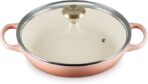 Le Creuset Enameled Cast Iron Signature Round Braiser with Glass Lid, 2.25 qt., Peche with Light Gold Knob - Image 7