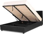 Ottoman Storage Faux Leather King Size Bed Frame (5ft) Bounce Sprung Slats Base (Black, 5ft) - Image 4