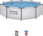 Bestway MAX Steel Pro Round Frame Swimming Pool with Filter Pump, Grey, 10 ft, Multicolour - Image 5