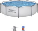 Bestway MAX Steel Pro Round Frame Swimming Pool with Filter Pump, Grey, 10 ft, Multicolour - Image 6