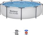 Bestway MAX Steel Pro Round Frame Swimming Pool with Filter Pump, Grey, 10 ft, Multicolour - Image 7