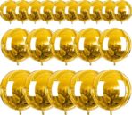 PartyWoo Metallic Gold Foil Balloons 20pcs Different Sizes Pack of 22 15 10 Inch Large Round Foil 4D Inflatable Mirror Ball Mylar Balloons for Graduation Birthday Baby Shower Party Decorations - Image 5