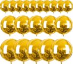 PartyWoo Metallic Gold Foil Balloons 20pcs Different Sizes Pack of 22 15 10 Inch Large Round Foil 4D Inflatable Mirror Ball Mylar Balloons for Graduation Birthday Baby Shower Party Decorations - Image 6