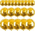 PartyWoo Metallic Gold Foil Balloons 20pcs Different Sizes Pack of 22 15 10 Inch Large Round Foil 4D Inflatable Mirror Ball Mylar Balloons for Graduation Birthday Baby Shower Party Decorations - Image 7