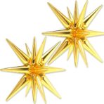 PartyWoo Gold Star Foil Balloons 2pcs 42 Inch Large Spike Explosion Mylar Balloons for Graduation Birthday Baby Shower Engagement Wedding Bridal Shower Anniversary Bachelorette Party Decorations - Image 5
