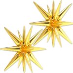 PartyWoo Gold Star Foil Balloons 2pcs 42 Inch Large Spike Explosion Mylar Balloons for Graduation Birthday Baby Shower Engagement Wedding Bridal Shower Anniversary Bachelorette Party Decorations - Image 6