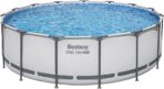 Bestway Steel Pro, Max Round Frame Swimming Pool with Filter Pump, Above Ground Frame Pools, Grey, 15ft - Image 4