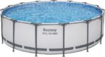 Bestway Steel Pro, Max Round Frame Swimming Pool with Filter Pump, Above Ground Frame Pools, Grey, 15ft - Image 7