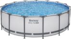 Bestway Steel Pro, Max Round Frame Swimming Pool with Filter Pump, Above Ground Frame Pools, Grey, 15ft - Image 2