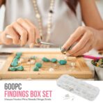 17pc Jewellery Making Craft Tool Kit with 600pc Findings Accessories Box Set for Handmade Arts & Crafts - Image 3