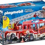 Playmobil 9463 City Action Fire Ladder Unit with Extendable Ladder with Lights and Sound, fire fighter and helicopter toy, fun imaginative role play, playset suitable for children ages 4+