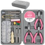 17pc Jewellery Making Craft Tool Kit with 600pc Findings Accessories Box Set for Handmade Arts & Crafts