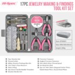 17pc Jewellery Making Craft Tool Kit with 600pc Findings Accessories Box Set for Handmade Arts & Crafts - Image 7