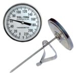3in Dial Thermometer, Back Connected, 50/300FC, Recal Nut, 5in Stem