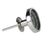 3in Dial Thermometer, Back Connected, 0/250F, 2.0" Sanitary Flange, 2.5in Stem
