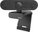 Hama Webcam 1080p Full HD with Stereo Microphone (PC Webcam with Auto Focus and Intelligent Exposure for Home Office and Gaming, 360 Degree Swivel, with Camera Cover, 1/4 Inch Thread for Tripods)