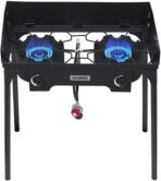 Camplux Camping Stove 2 Burners, Propane Burner 260,000 BTU, Heavy Duty Gas Stoves for Outdoor Cooking - Image 2