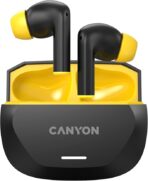 CANYON HEXAGON 7 Bluetooth Kopfhörer - Kabellose In-Ear Kopfhörer Bluetooth 5.4, ANC+ENC Noise Cancelling, USB-C, 4 Mikrofone, 27h Akku, Kabellose Ladefunktion TWS7, Schwarz/Gelb - Image 7