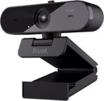 Trust Taxon 2K QHD Webcam Made of 85% Recycled Plastic, 2560 x 1440p USB Camera PC with Cover, Auto Focus, Wide Angle, 2 Microphones, Video Camera for Conferences, Video Calls, Skype, Teams, Zoom