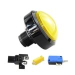 60 mm Button Convex Large Circle with Light Pattle Machine Switch Reset 1 Piece (Yellow-1)