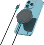 CANYON Hexagon 110 Wireless Charger - 15W Qi2 Inductive Charging Station, USB-C, Non-Slip, Aluminium/Silicone, Compatible with iPhone 16/15/14/13/12 & Qi-Enabled Devices, Unique Design - Image 4
