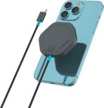 CANYON Hexagon 110 Wireless Charger - 15W Qi2 Inductive Charging Station, USB-C, Non-Slip, Aluminium/Silicone, Compatible with iPhone 16/15/14/13/12 & Qi-Enabled Devices, Unique Design