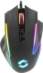 Speedlink DECUS NX RGB Gaming Mouse with Cable, up to 12800 dpi, Programmable, Continuous Fire Button, USB Wired Coated, 1000Hz Polling Rate, Black