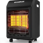 CAMPLUX 18,000 BTU Outdoor Propane Heater with ODS & Tip-over Protection, 3-Setting LP Gas Patio Heater with Regulator & Hose for Garage, Courtyards and Construction Sites, Warm Area up to 450 Sq.Ft