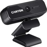 CANYON Webcam 1080p with Cover - Full HD USB Web Camera Plug & Play - 360° Rotating Web Camera Compatible with Windows for Streaming Video Chat, Zoom, YouTube, Skype, Conference